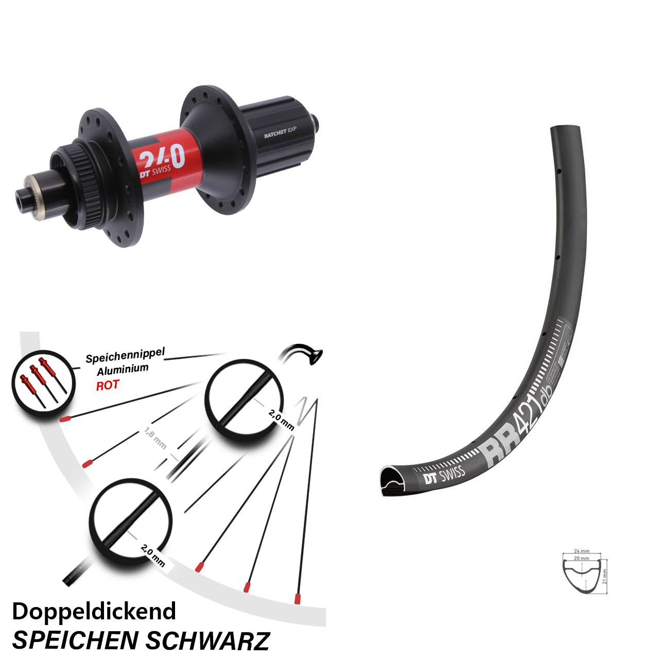 Disc Laufrad QR 28 Zoll RR421 DT Swiss 240 EXP 11-12 fach