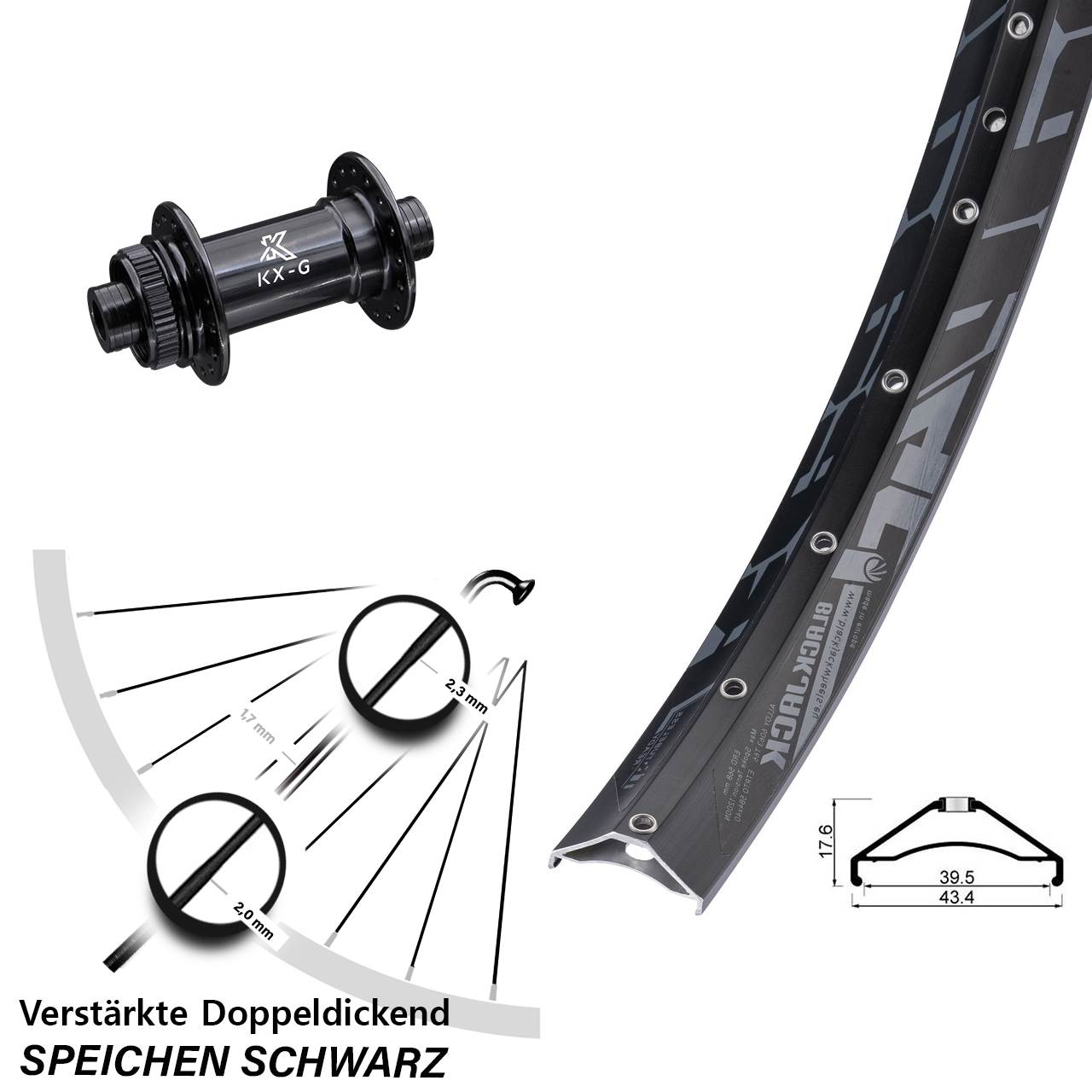 Rodi Ready 40 KX-G 27,5 Zoll Disc Laufrad 15x100