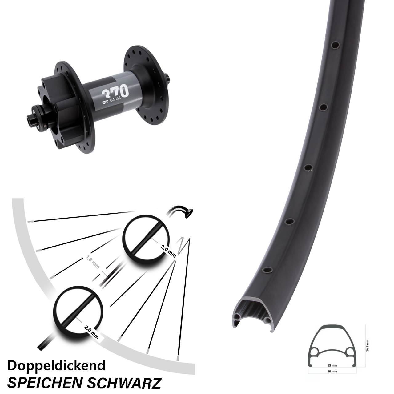 Disc Laufrad 29 Zoll Ambrosio Sport DT Swiss 370 QR
