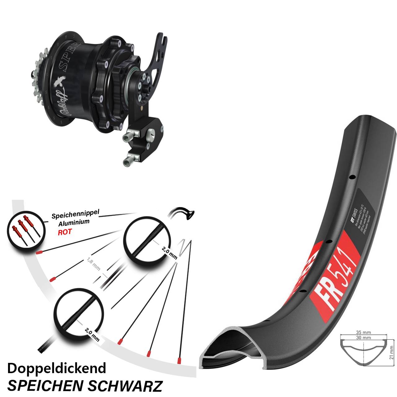 DT Swiss FR 541 Rohloff Speedhub CC DB PM 27,5 Zoll Disc Hinterrrad