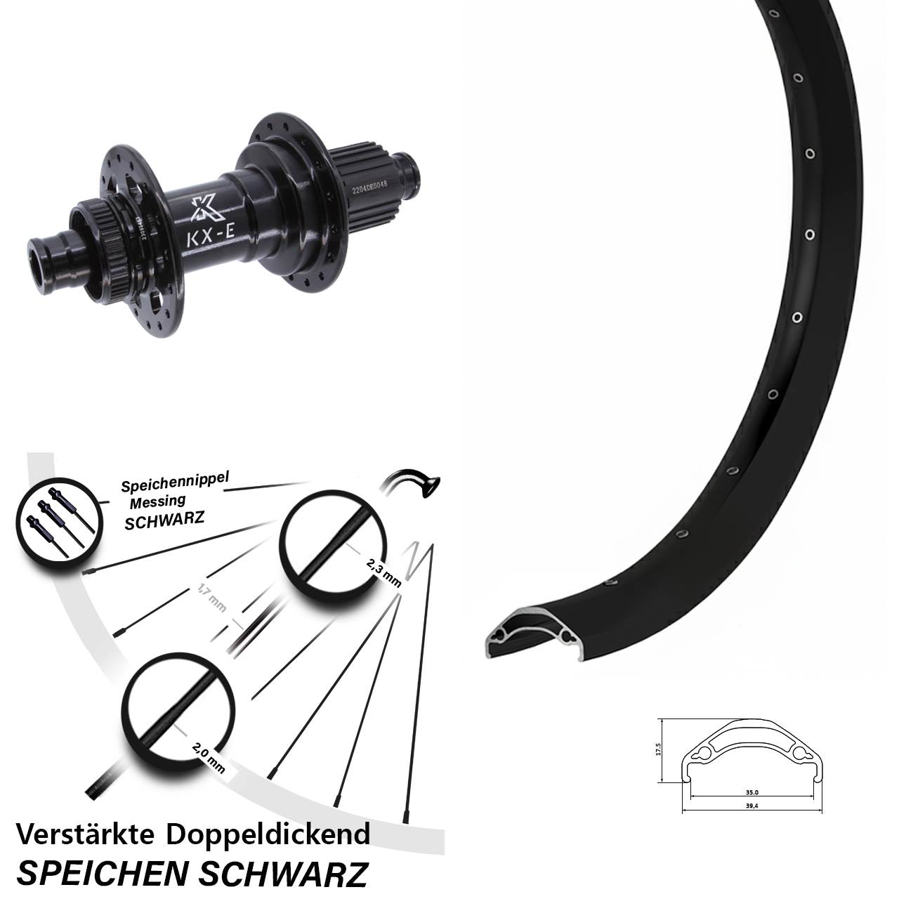 Hinterrad Centerlock 12x148 29 Zoll Ryde Disc 35 KX-E Shimano Micro Spline