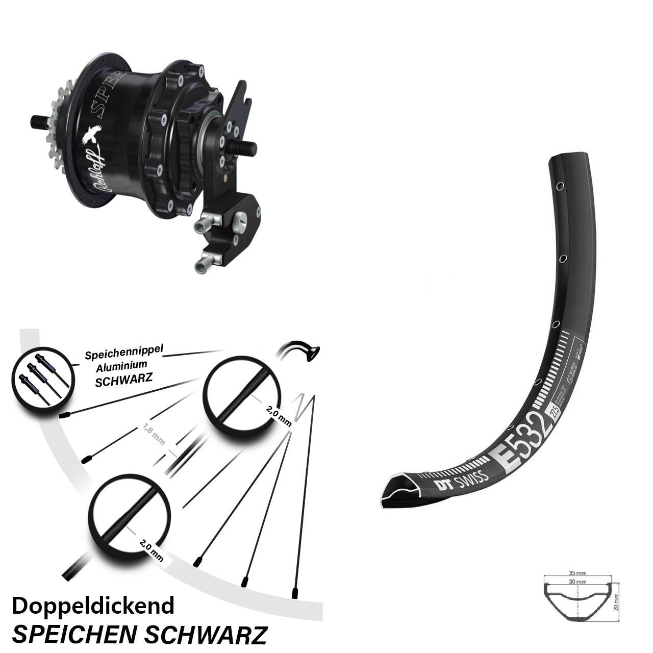 Disc Hinterrrad 27,5 Zoll DT Swiss E 532 Rohloff Speedhub TS DB OEM2