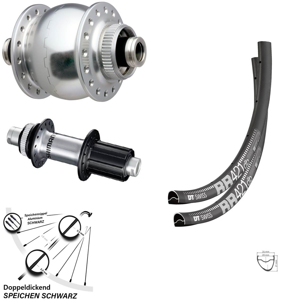 Laufradsatz 12x100/142 28 Zoll DT Swiss RR 421 SONdelux Shimano FH-RS770 8-12 fach HG