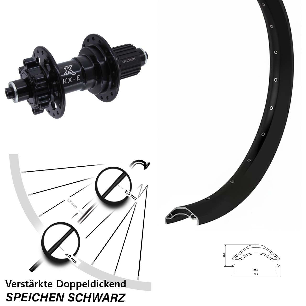 6-Loch Hinterrad 29 Zoll Ryde Disc 35 KX-E Heavy Duty Shimano Micro Spline QR