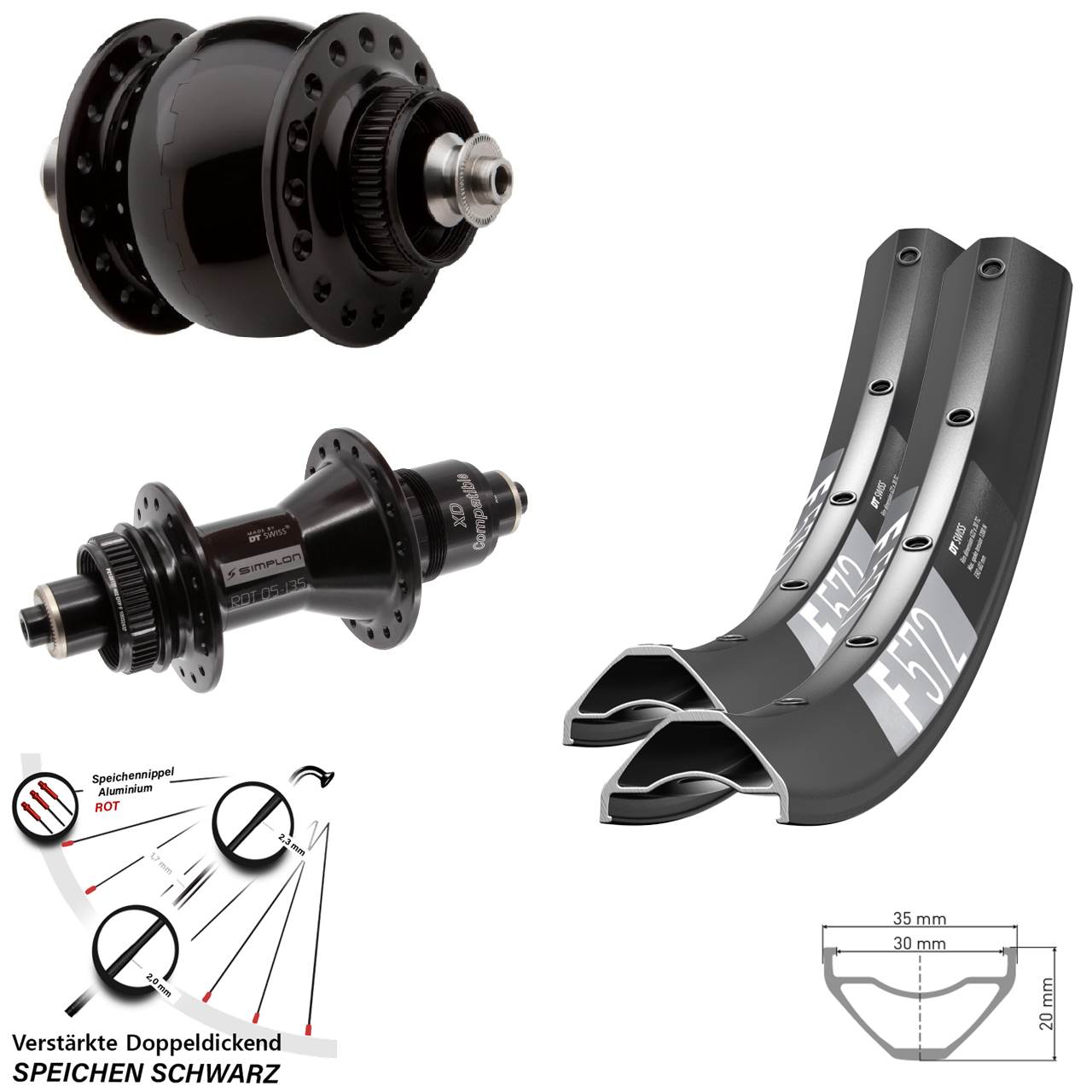 Centerlock Laufradsatz 650B DT Swiss F572-370 SONdelux XD QR