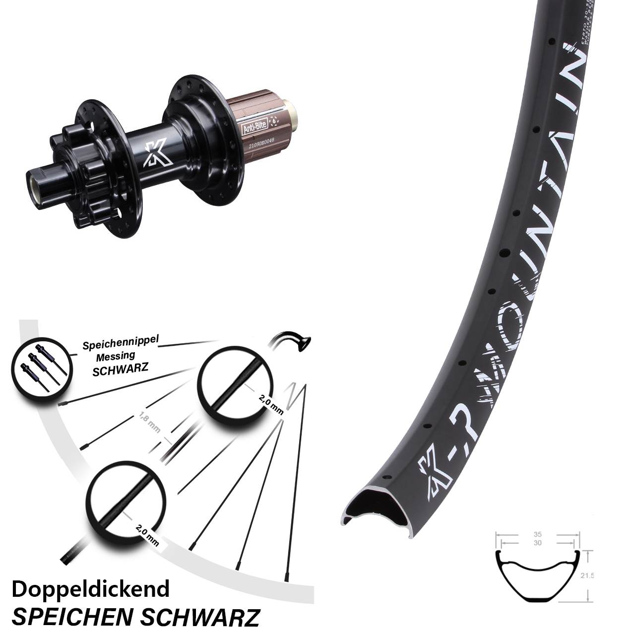 29 Zoll KX-MR Mountain 30-622 ETRTO Steckachse 12x142 mm MTB 11-fach