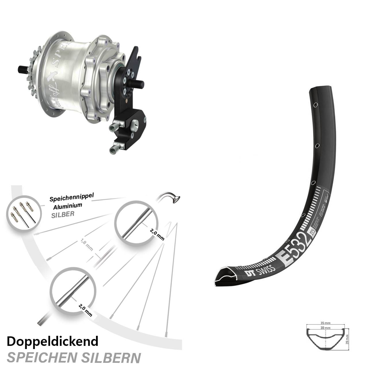 Disc Hinterrrad 27,5 Zoll DT Swiss E 532 Rohloff Speedhub 500/14 TS DB OEM2