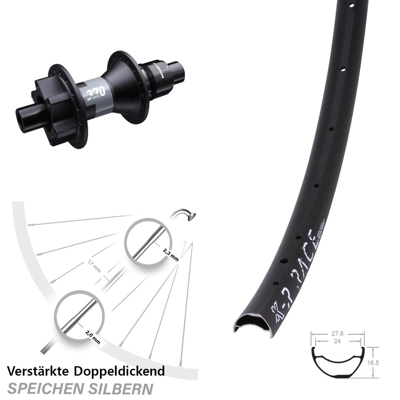 29 Zoll KX-R Race DT Swiss 370 Disc Laufrad 12x142 XD