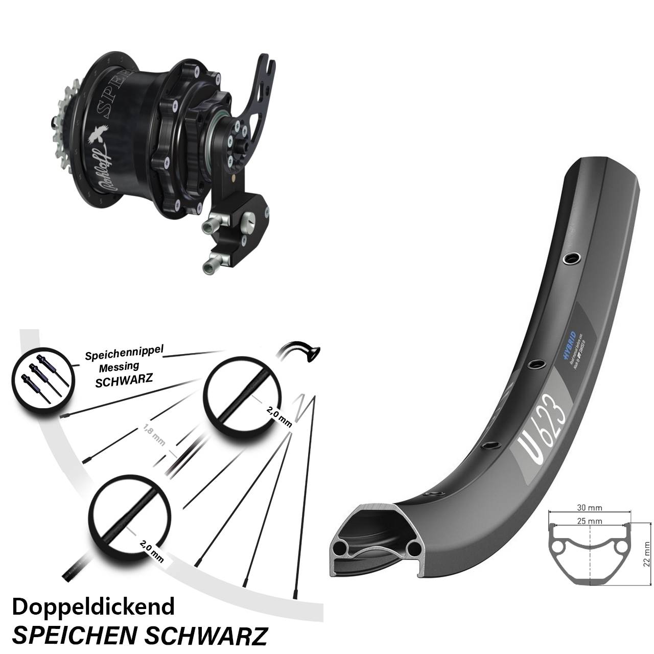 DT Swiss U623 Rohloff Speedhub 500/14 CC DB PM 28-29 Zoll Disc Hinterrrad