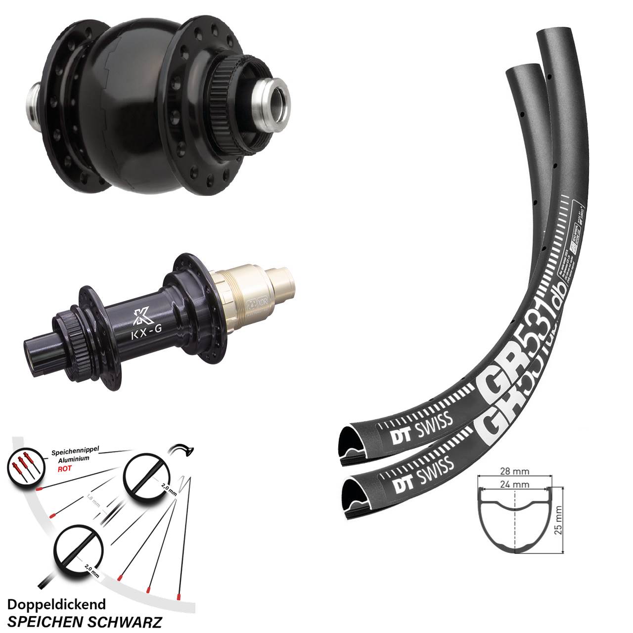 Disc Laufradsatz 28-29 Zoll DT Swiss GR531 KX-G SONdelux SRAM XDR 12x100/142