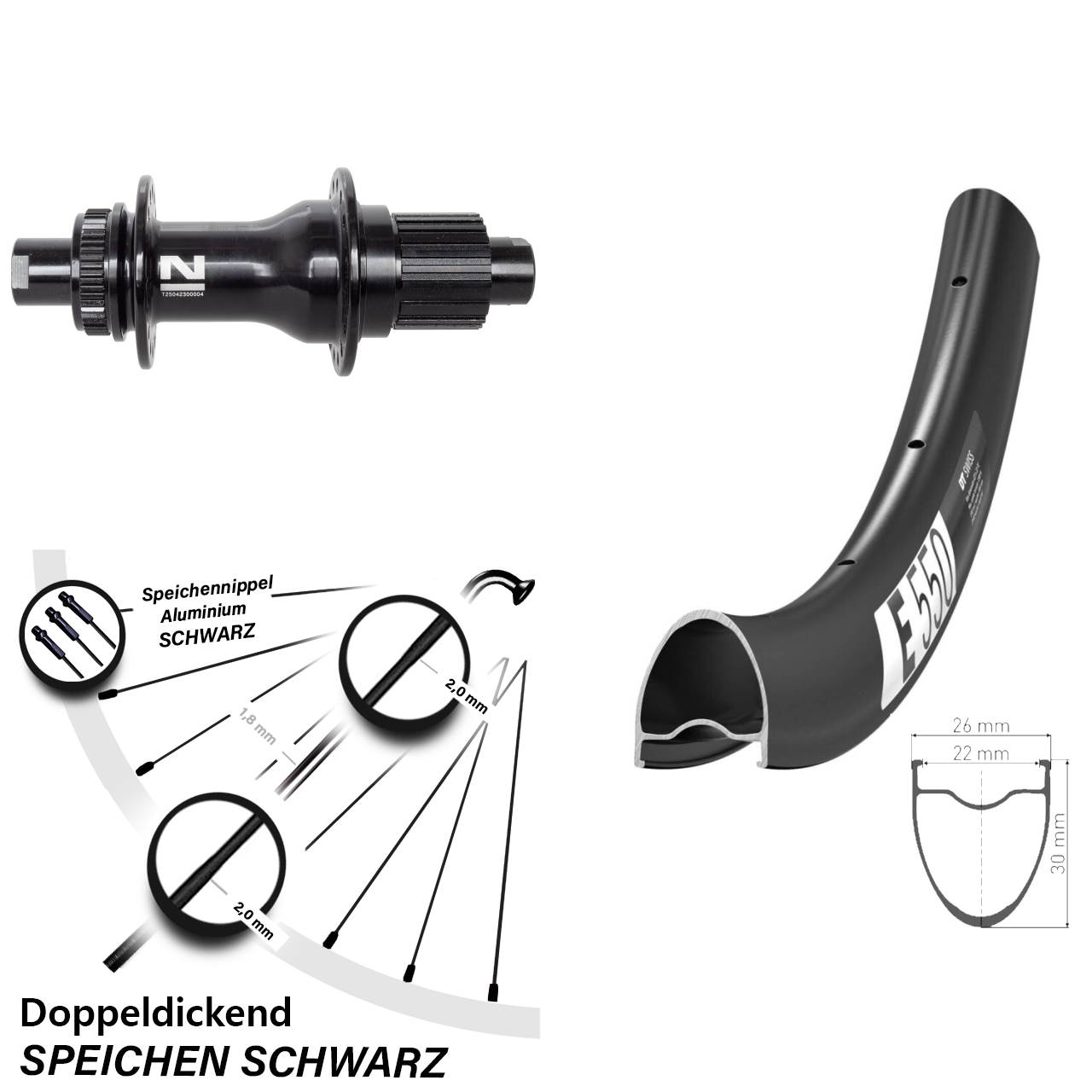 Hinterrad Centerlock 28 Zoll DT Swiss E550 Novatec D792 Shimano Micro Spline 12x142