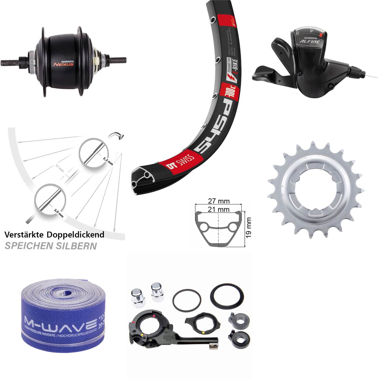 DT Swiss 545 Shimano Nexus 8-Gang 28 Zoll Hinterrad Disc