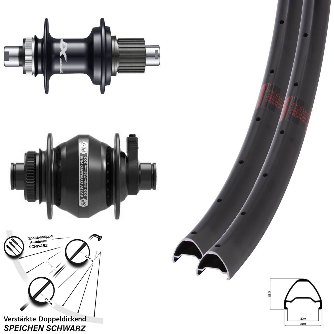 KX Clue Shimano FH-M8110 Shutter PL-7 26 Zoll Disc Laufrad-Satz 12x100/142 Micro Spline