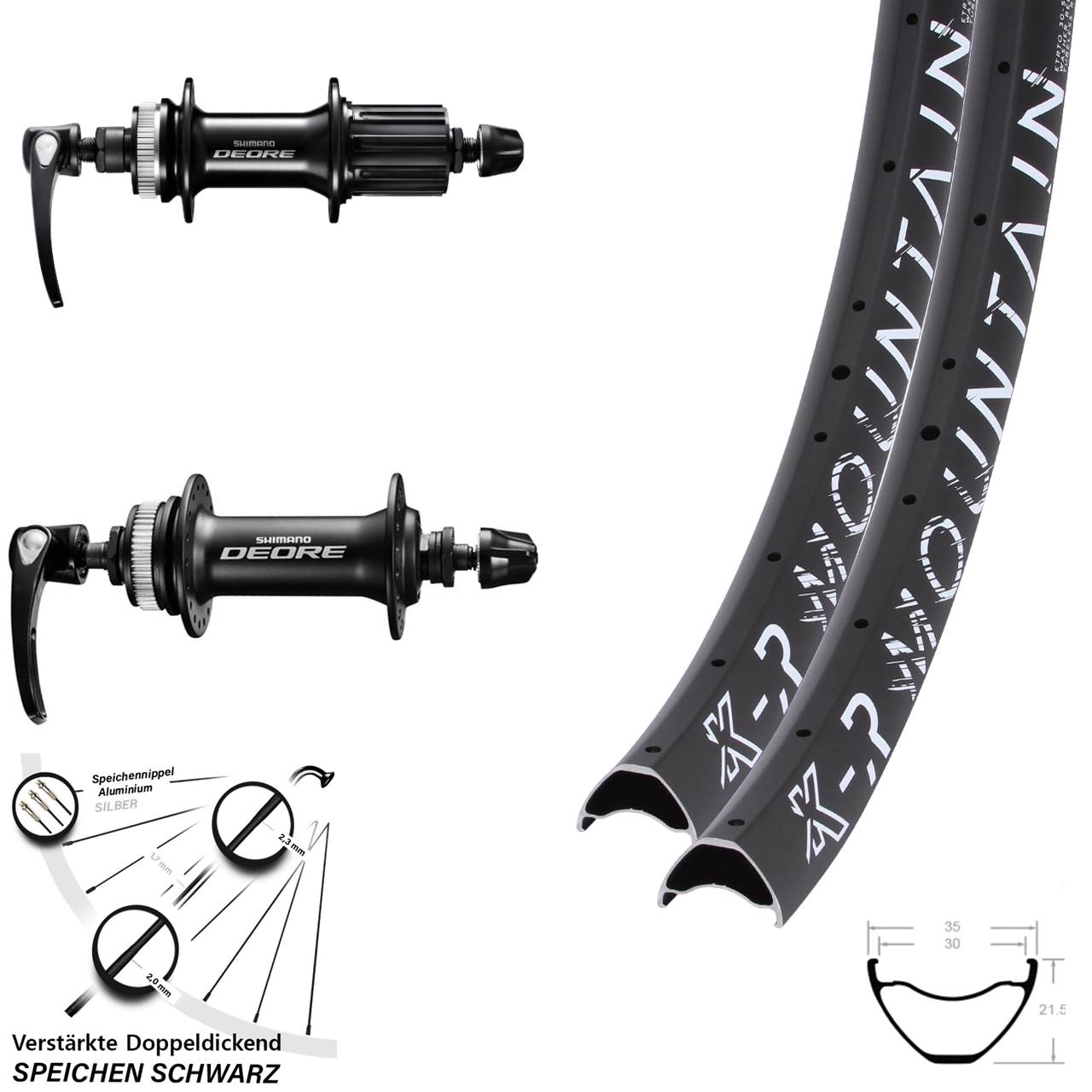 Disc Laufradsatz 29+ Zoll KX-R Mountain Shimano FH-M6000 HB-M6000 8-11 fach HG QR