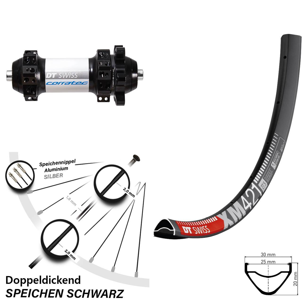29 Zoll Vorderrad DT Swiss XM 421 und X-1900