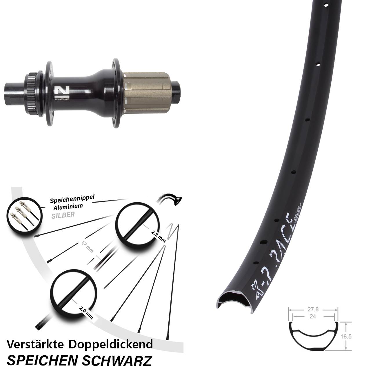 KX-R Race Novatec D792SB 29 Zoll Disc Hinterrad 12x142 8-12 fach