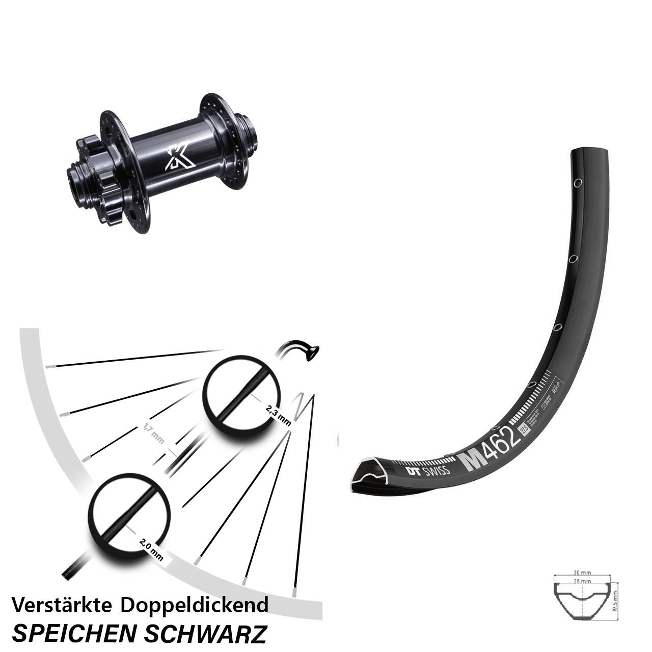 DT Swiss M 462 KX-M Disc 29 Zoll Laufrad 15x100