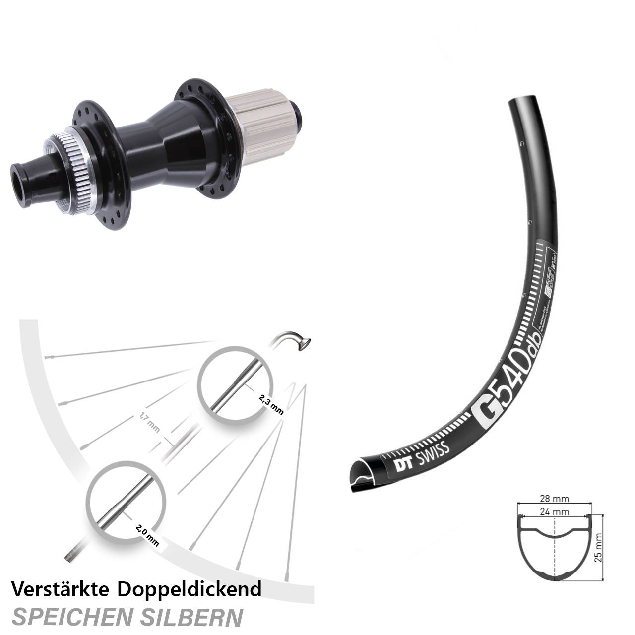 29 Zoll DT Swiss G 540 Novatec CL142 Disc Hinterrad 12x142 8-12 fach