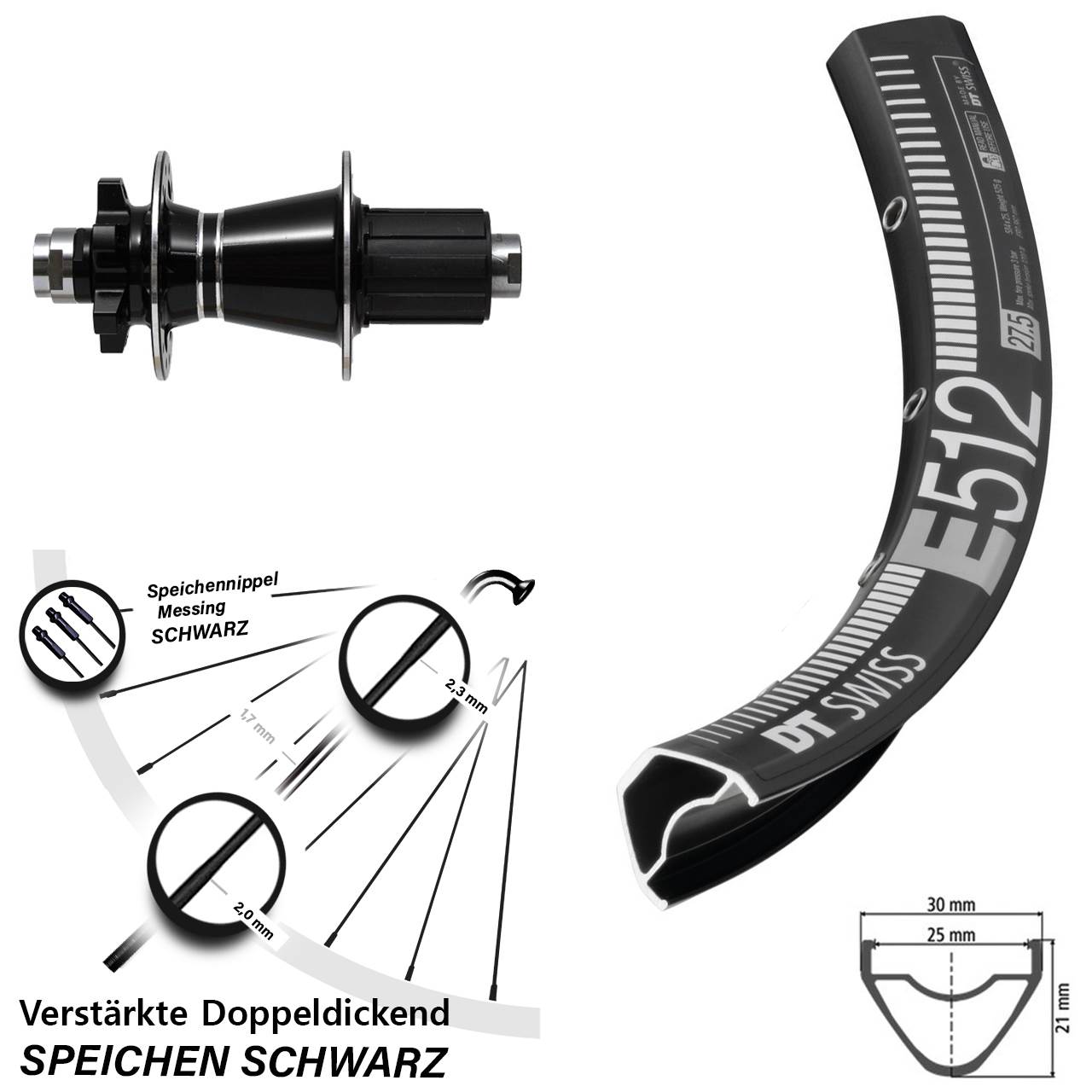 DT Swiss E 512 Formula GDC-1528 29 Zoll Disc Laufrad 12x142 8-11 fach