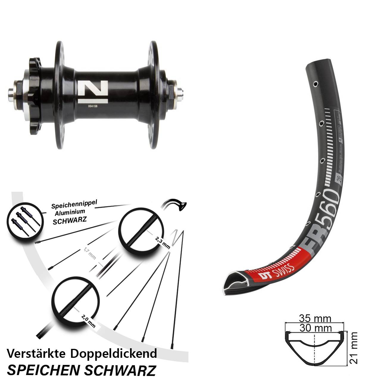 DT Swiss FR 560 Novatec D041 26 Zoll Disc Vorderrad QR