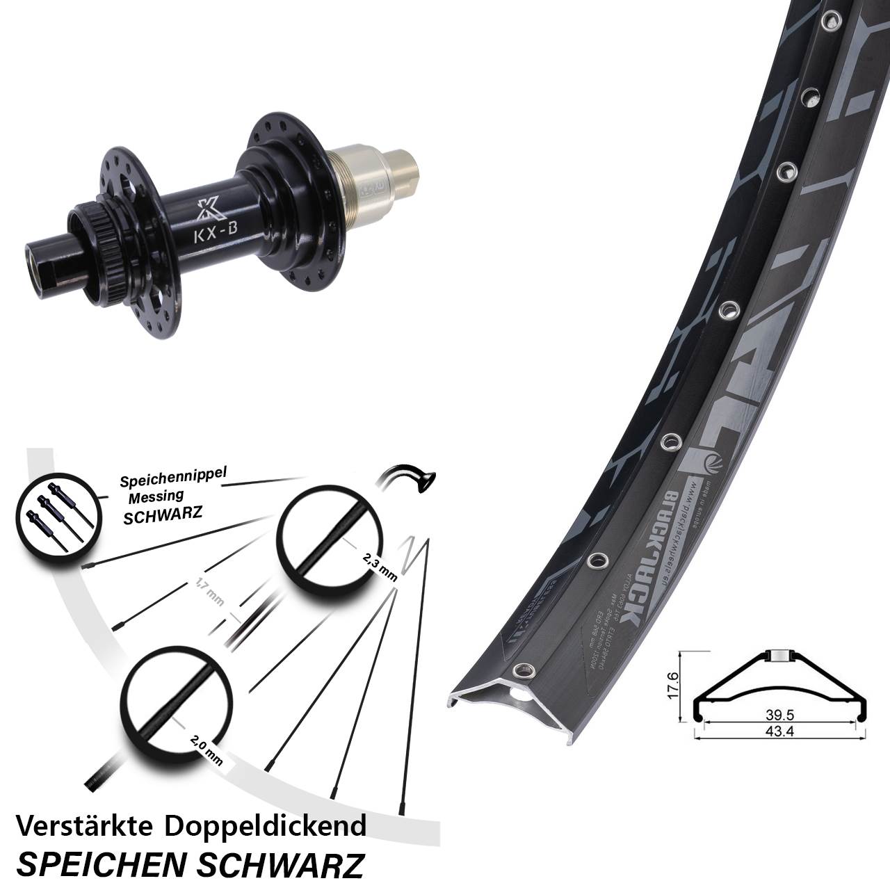 Hinterrad Centerlock 12x148 27,5 Zoll Rodi Ready 40 KX-B XD 11-12 fach