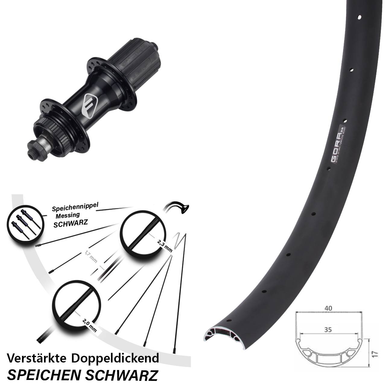Gora 35 Formula CL-52 27,5 Zoll Disc Hinterrad QR 8-11 fach HG