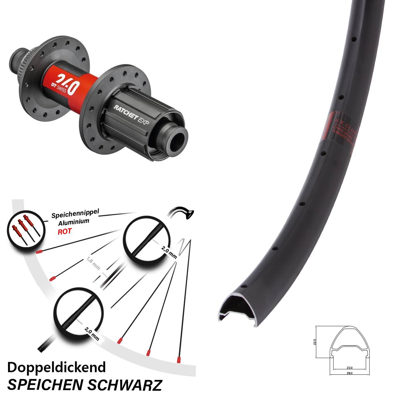 KX Clue DT Swiss 240 28-29 Zoll Disc Laufrad 12x142 11-12 fach
