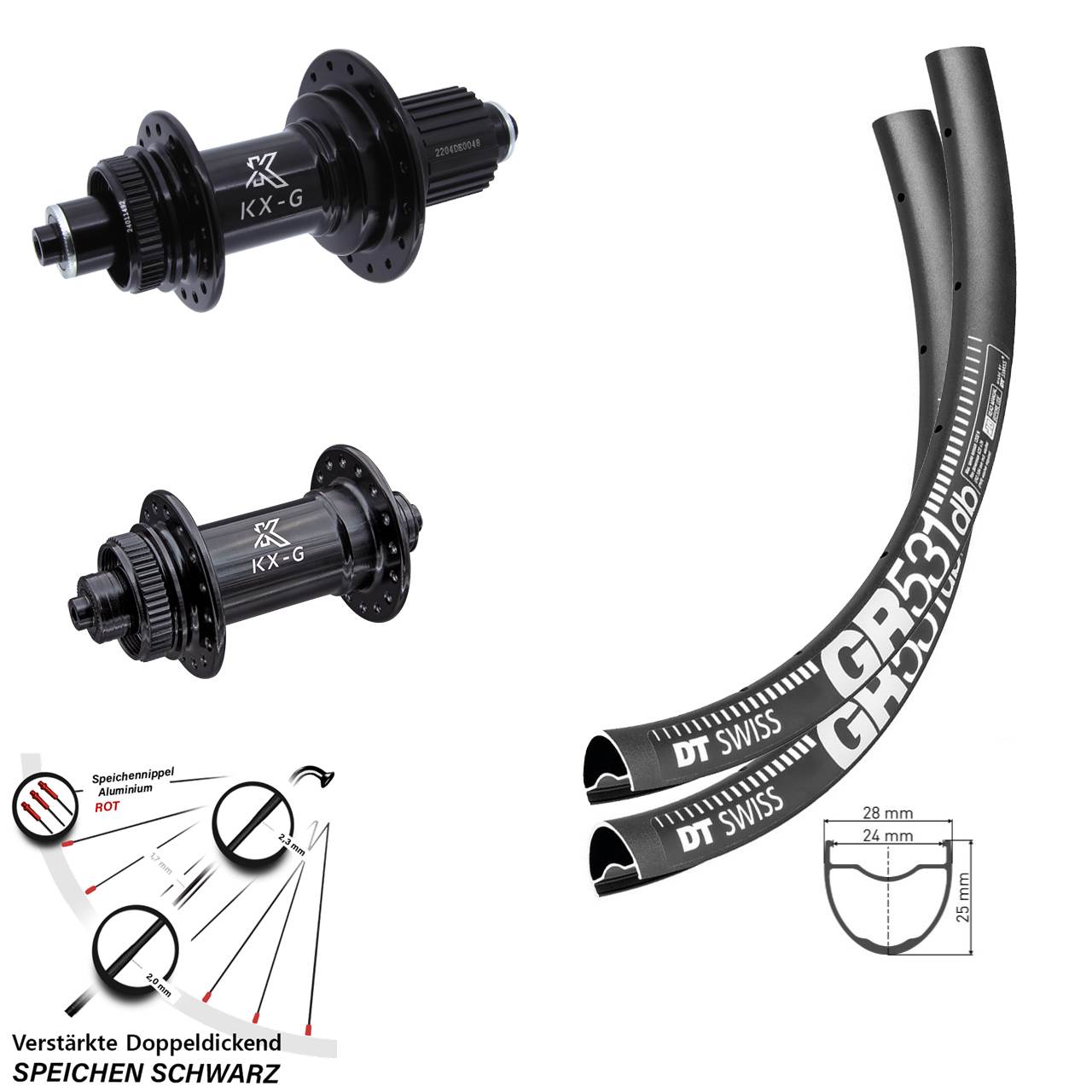 DT Swiss GR531 KX-GS Heavy Duty 29 Zoll Disc Laufrad-Satz QR Shimano Micro Spline