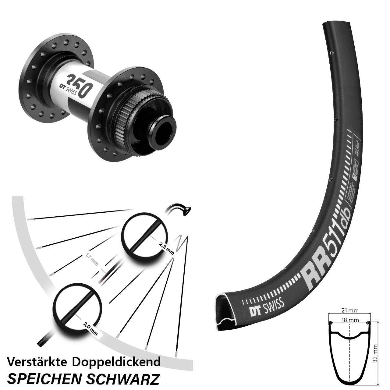 Centerlock Vorderrad 12x100 28 Zoll DT Swiss RR511 DT Swiss 350 Road