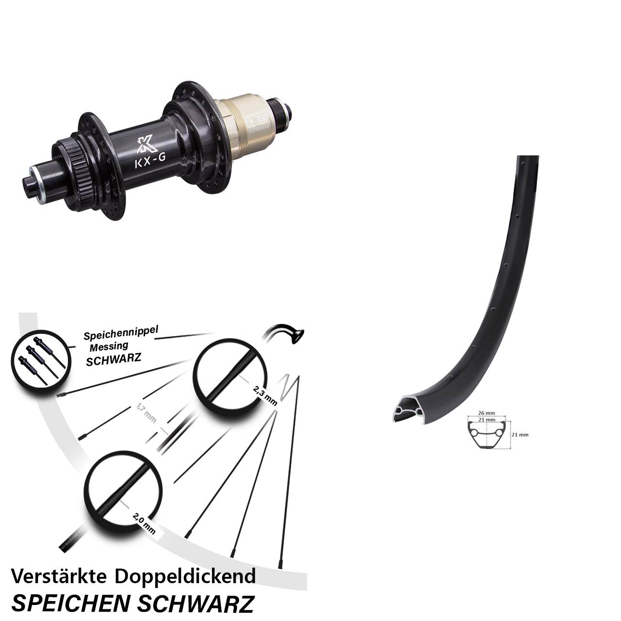 28-29 Zoll Giant KX-G Disc Hinterrad für Schnellspanner SRAM XDR