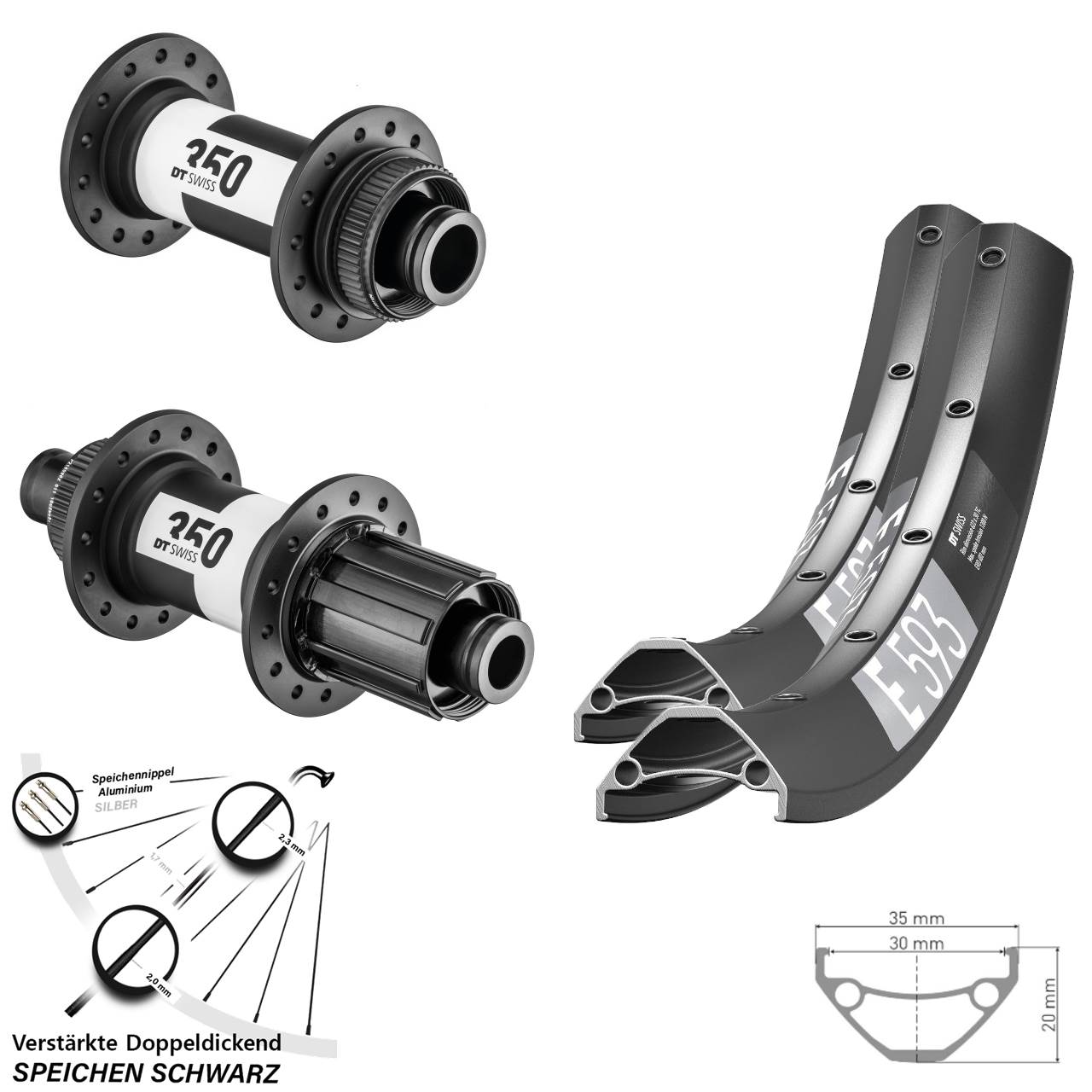Boost Laufradsatz Disc 27,5 Zoll DT Swiss E593-350 8-11 fach HG