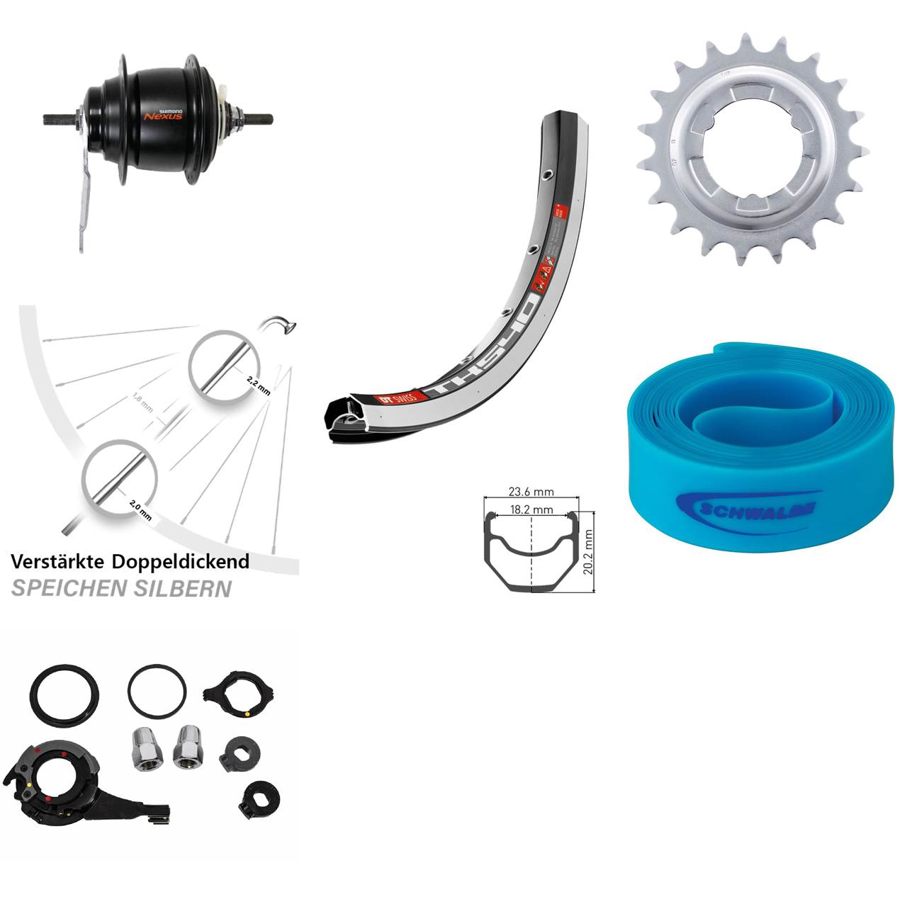 DT Swiss TK 540 Hinterrad schwarz 28 Zoll Shimano Nexus 8 Gang Rücktritt