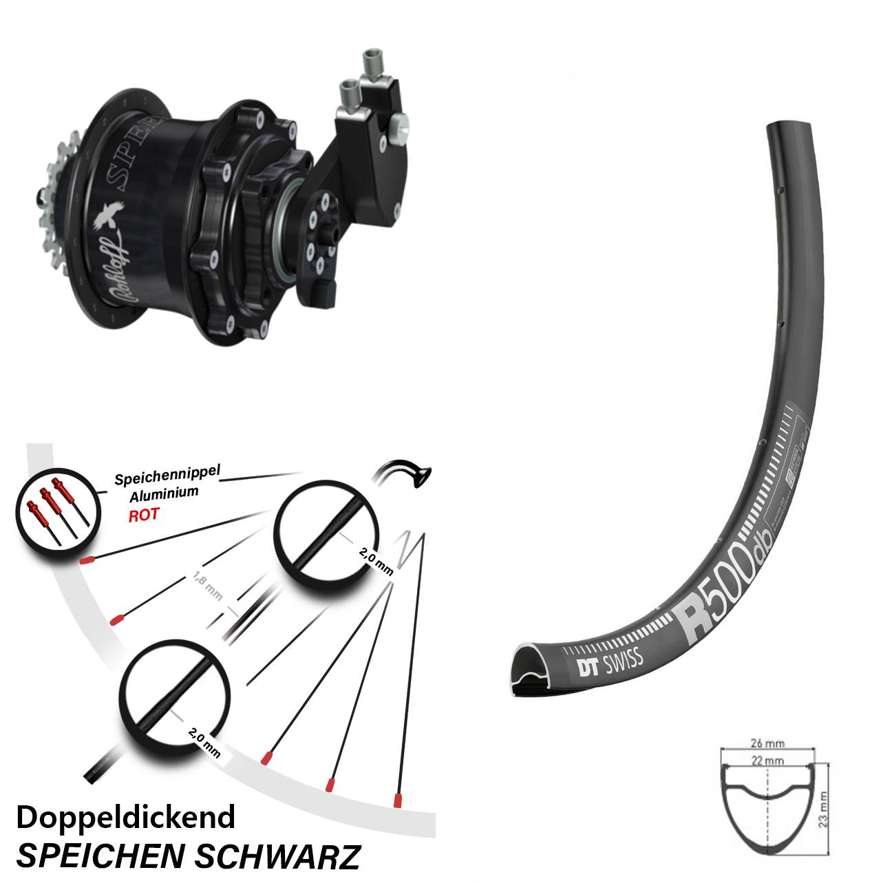 Rohloff Hinterrad CC DB OEM DT Swiss R500 28 Zoll