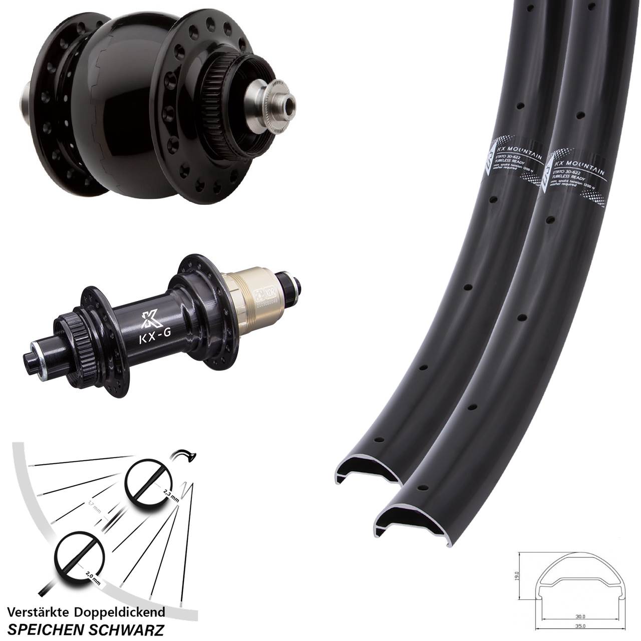 KX-G Mountain SON 28 29 Zoll Centerlock Laufradsatz QR XDR 11-12 fach