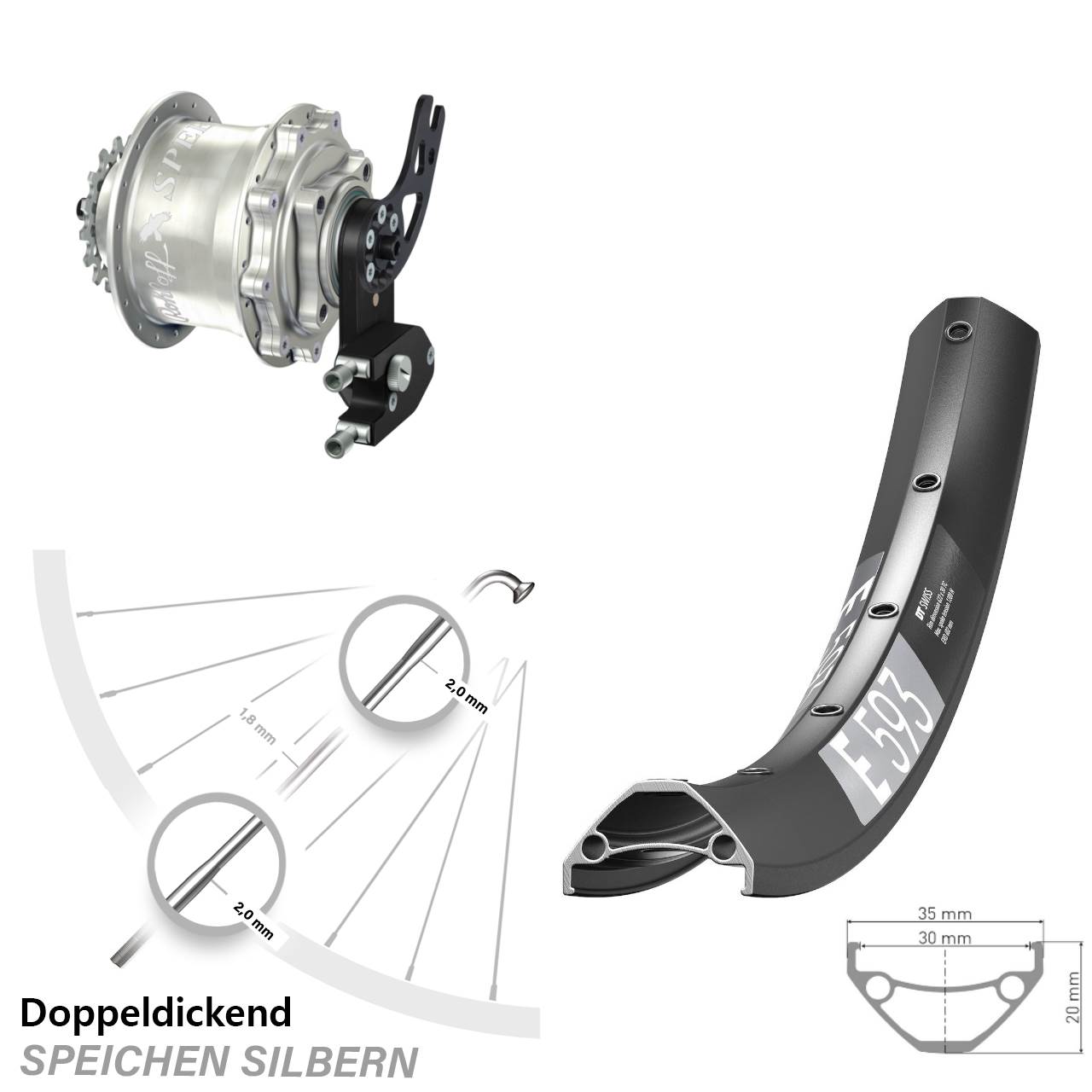 29 Zoll DT Swiss E593 Rohloff Speedhub 500/14 CC DB PM