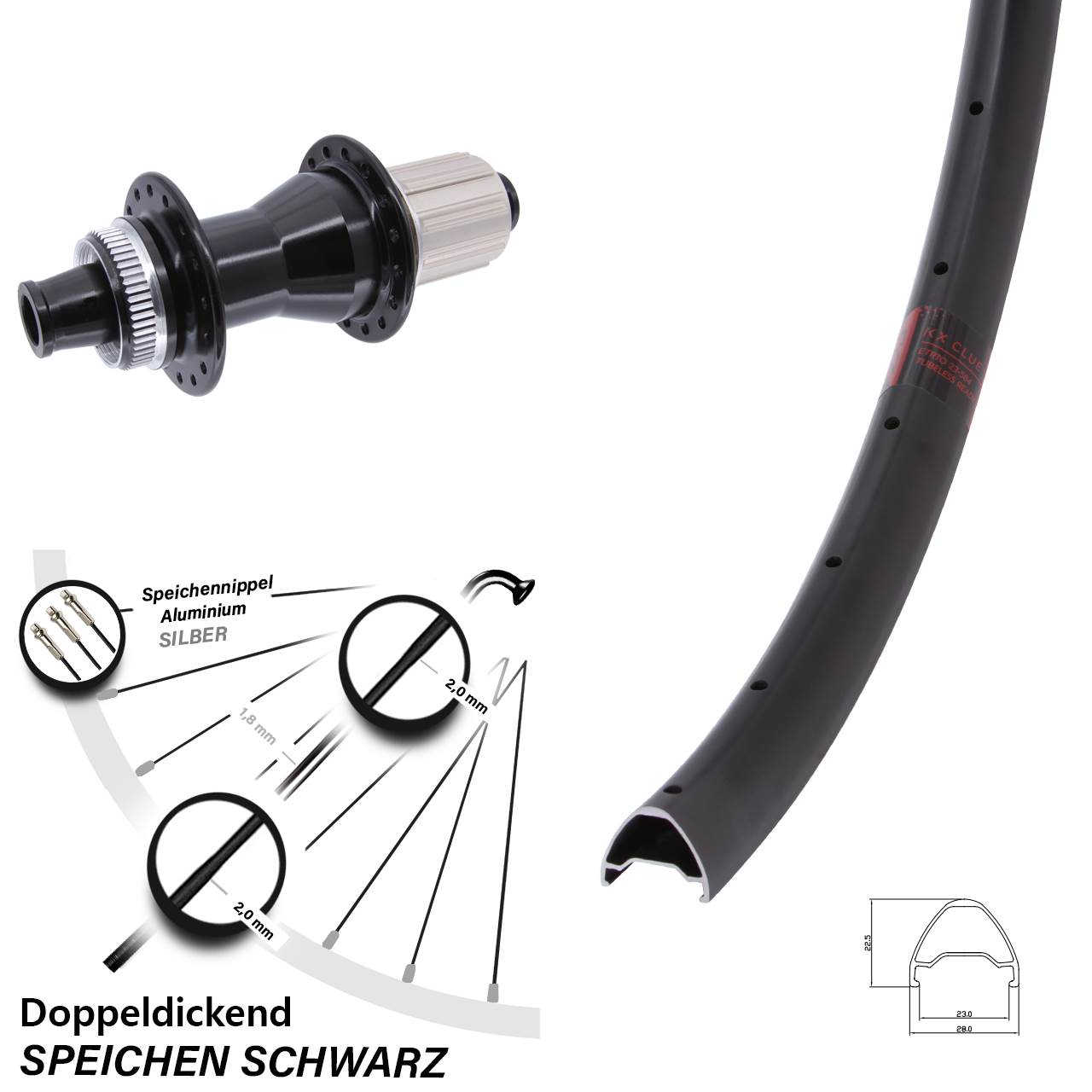 Clue 27,5 Zoll Hinterrad Novatec 8-12 fach 12x142