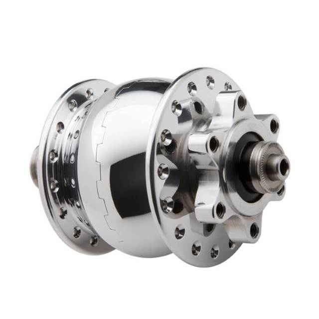 Son 28 Nabendynamo Disc 6-Loch Hohlachse silbern poliert