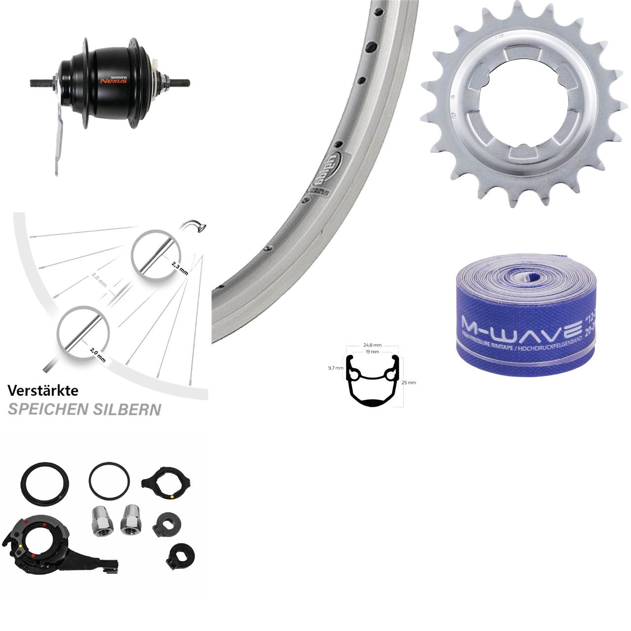 Hinterrad 28 Zoll Ryde Andra 10 Shimano SG-C6001-8C Nexus 8 Gang Rücktritt