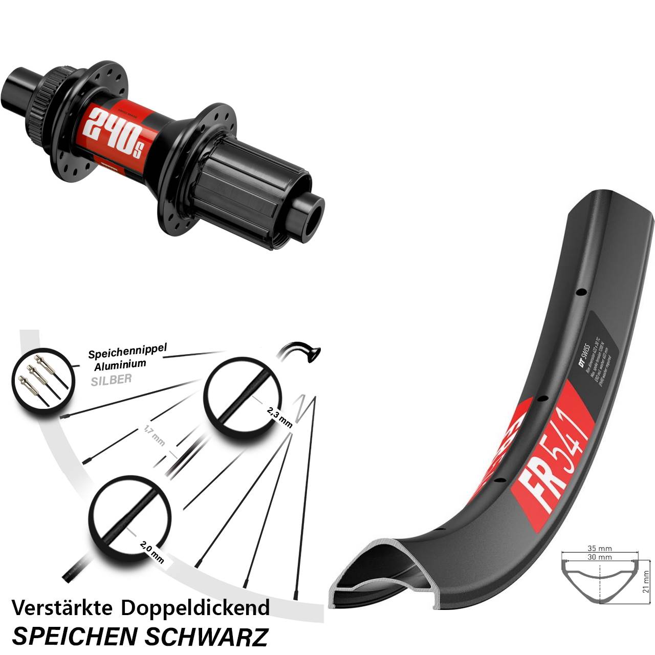 Disc Laufrad 12x148 27,5 Zoll DT Swiss FR541 240S 8-11 fach