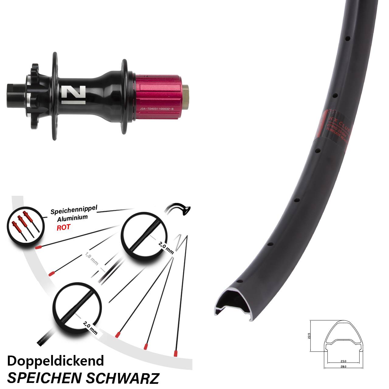27,5 Zoll Hinterrad Clue Novatec D792 8-12 fach 12x142