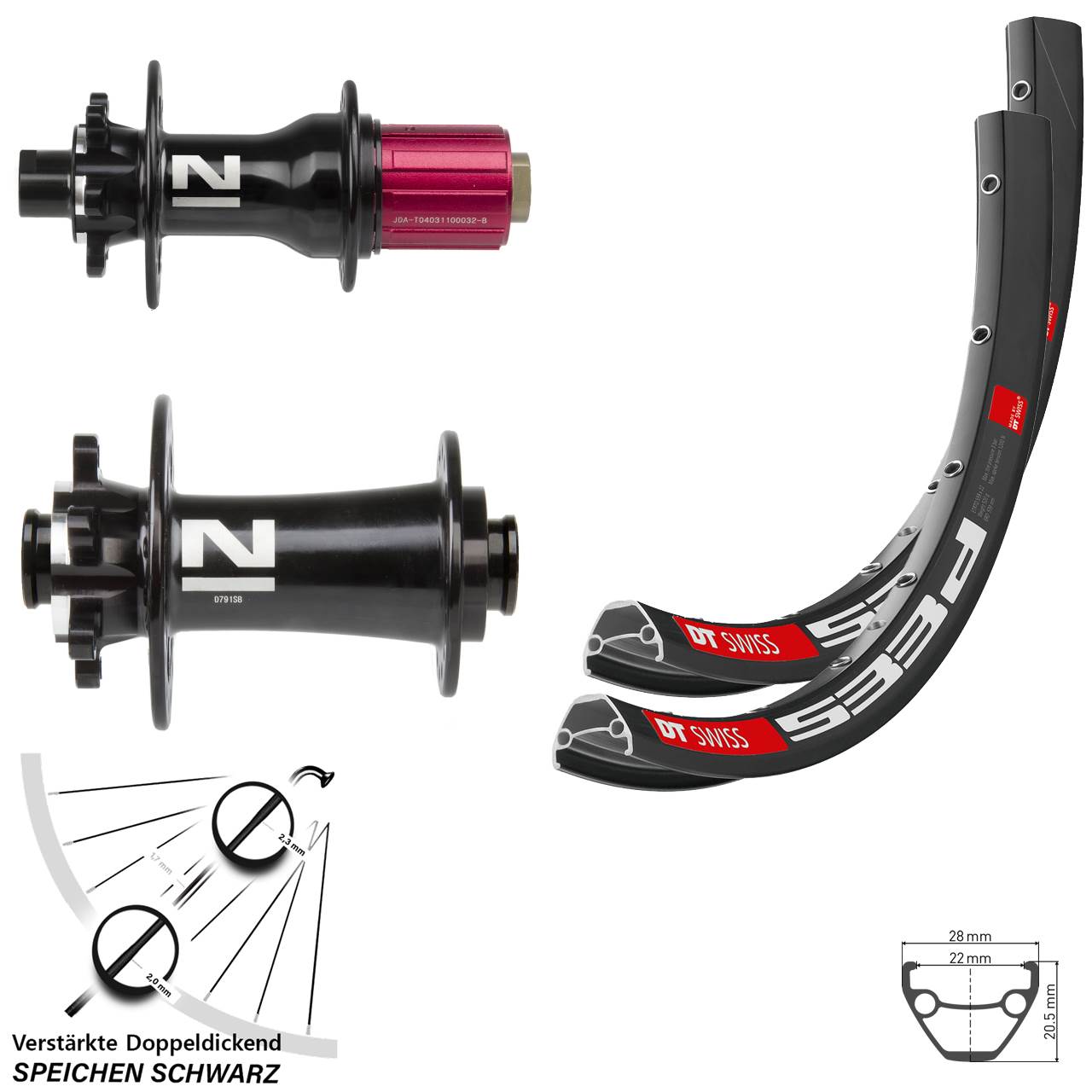 Disc Laufrad-Satz 26 Zoll DT Swiss 533d Novatec D791 D792 8-12 fach 15x100 12x142