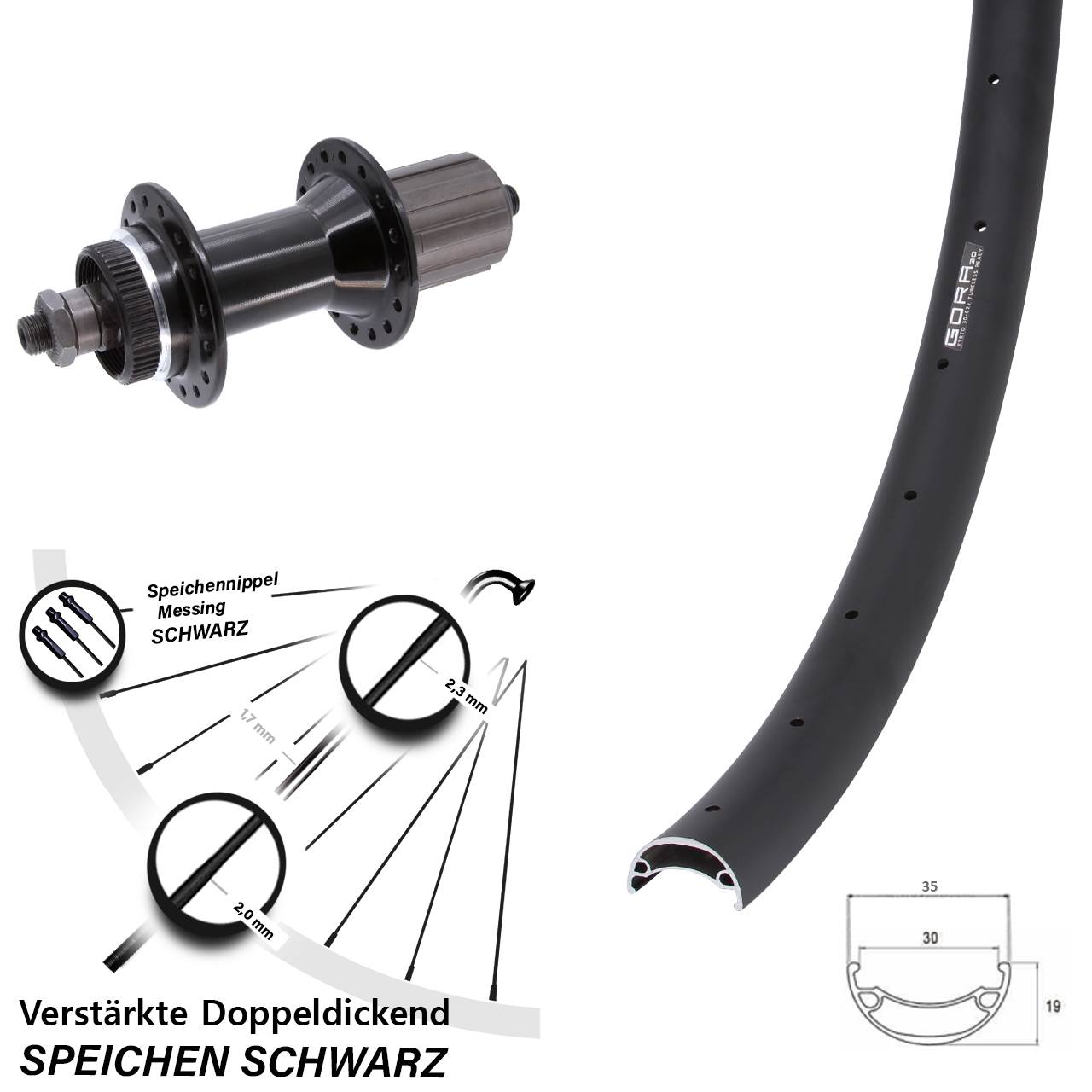 Centerlock Hinterrad für Schnellspanner 27,5 Zoll Gora 30 Joytech 8-11 fach HG