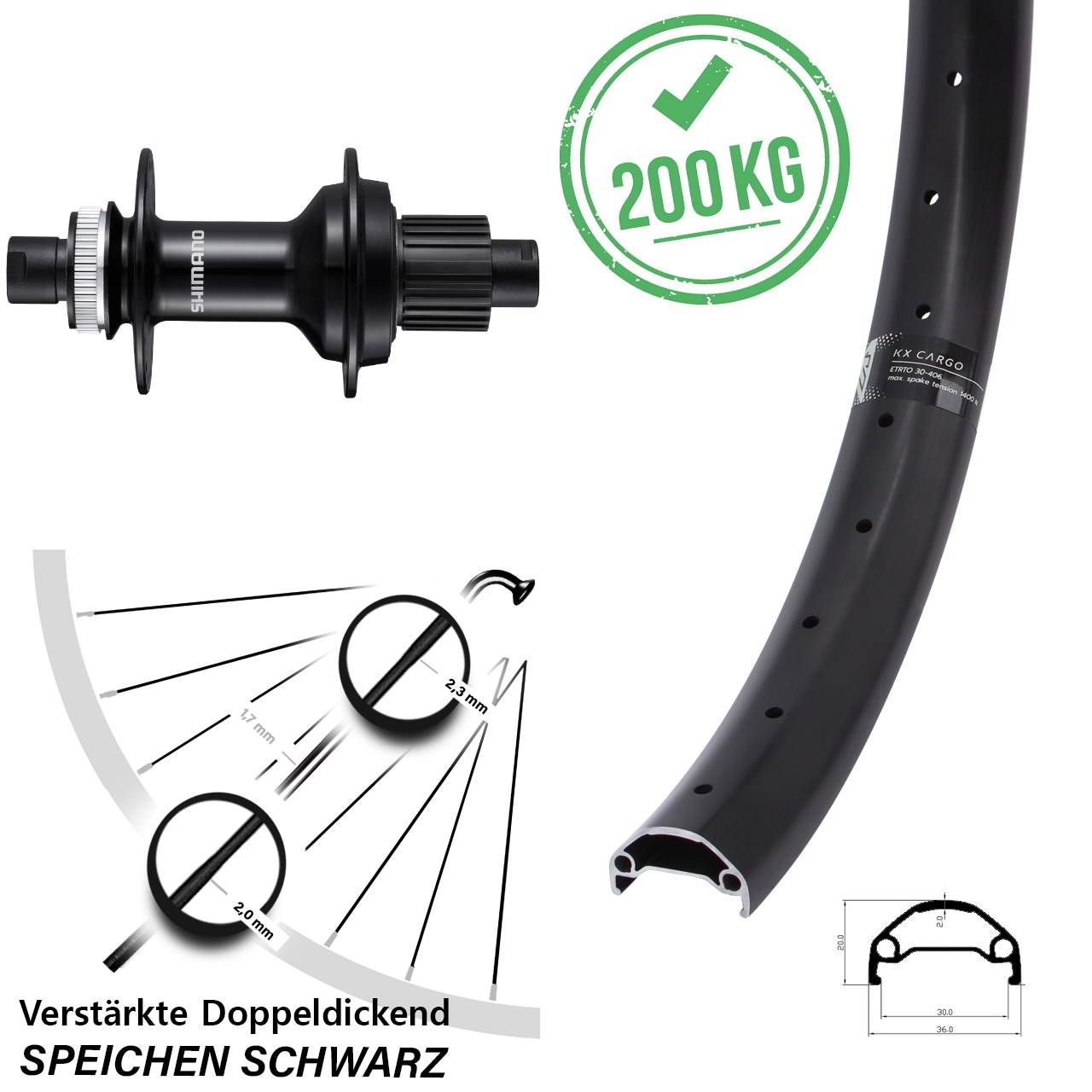 Hinterrad Centerlock 29 Zoll KX Cargo Shimano FH-MT510B Micro Spline 12x148