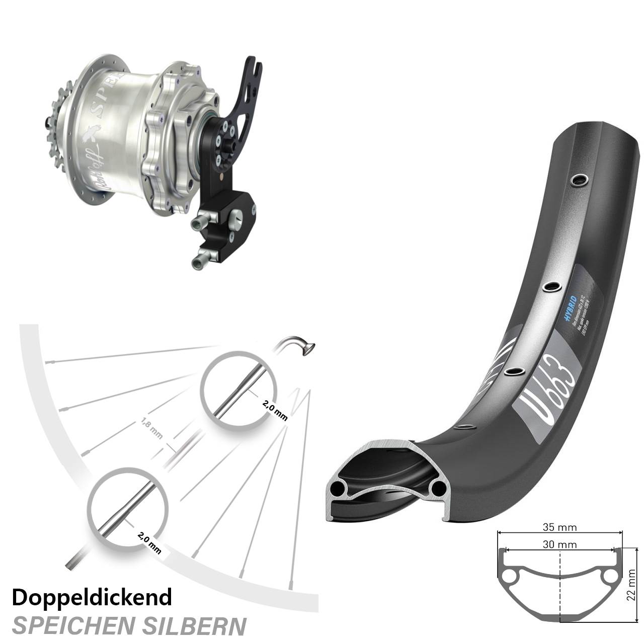 29 Zoll DT Swiss U 663 Rohloff Speedhub CC DB PM