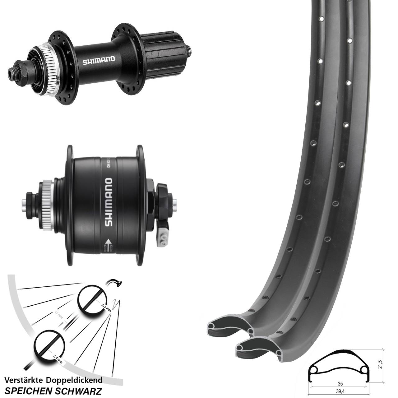 Ambrosio E35 Shimano Alivio DH-3D37 29 Zoll Disc Laufradsatz QR 8-11 fach HG