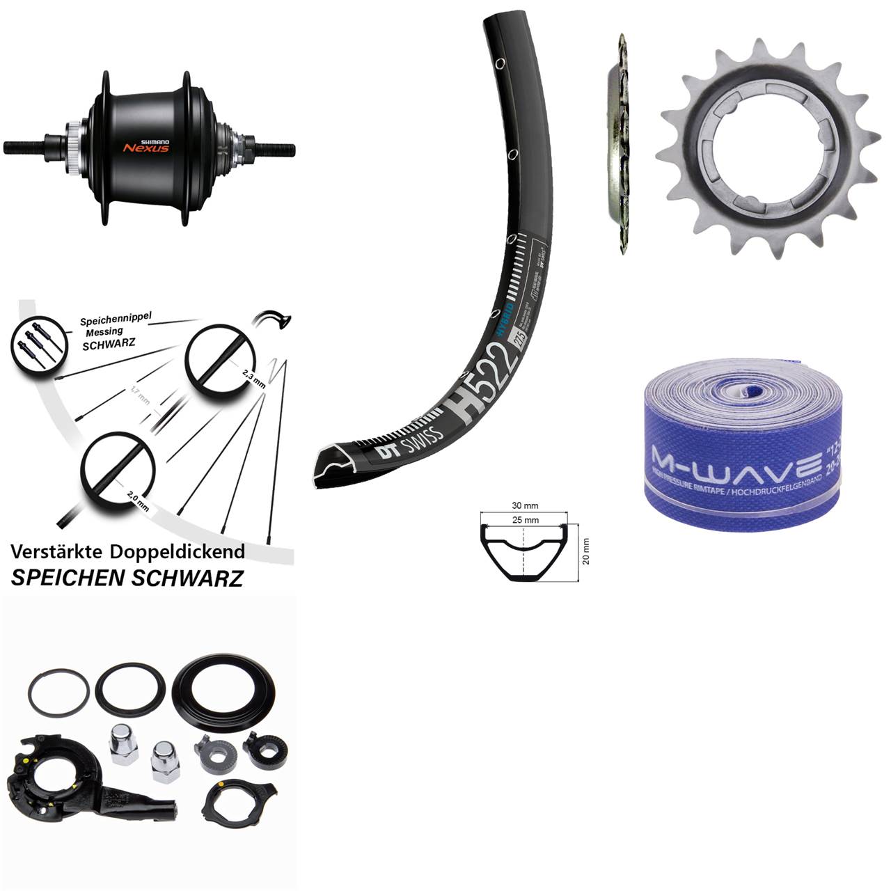 29 Zoll Hinterrad DT Swiss H522 Shimano Nexus 7-Gang Nabenschaltung Centerlock