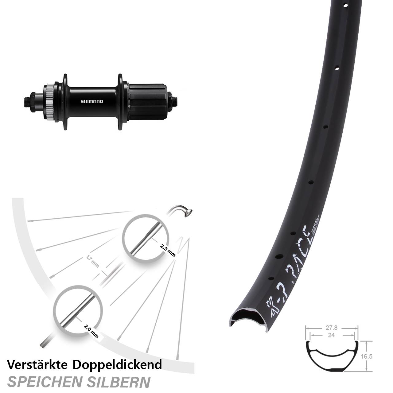 Disc Laufrad QR 29 Zoll KX-R Race Shimano FH-QC400 8-11 fach HG