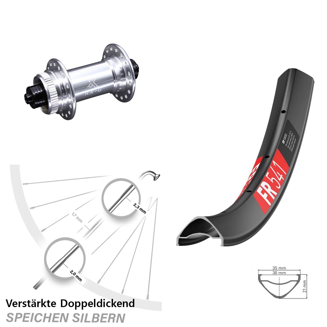 DT Swiss FR541 KX-G 29 Zoll Centerlock Vorderrad QR