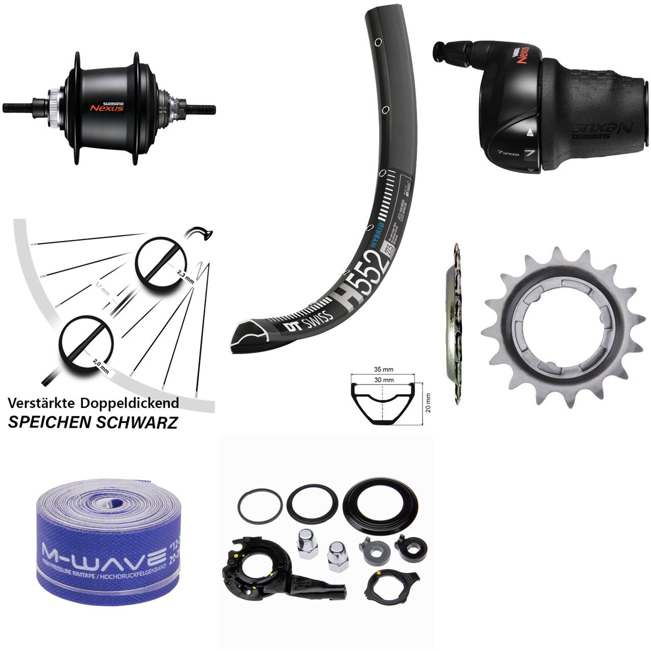 29 Zoll Hinterrad DT Swiss H552 Shimano Nexus 7-Gang Nabenschaltung Centerlock