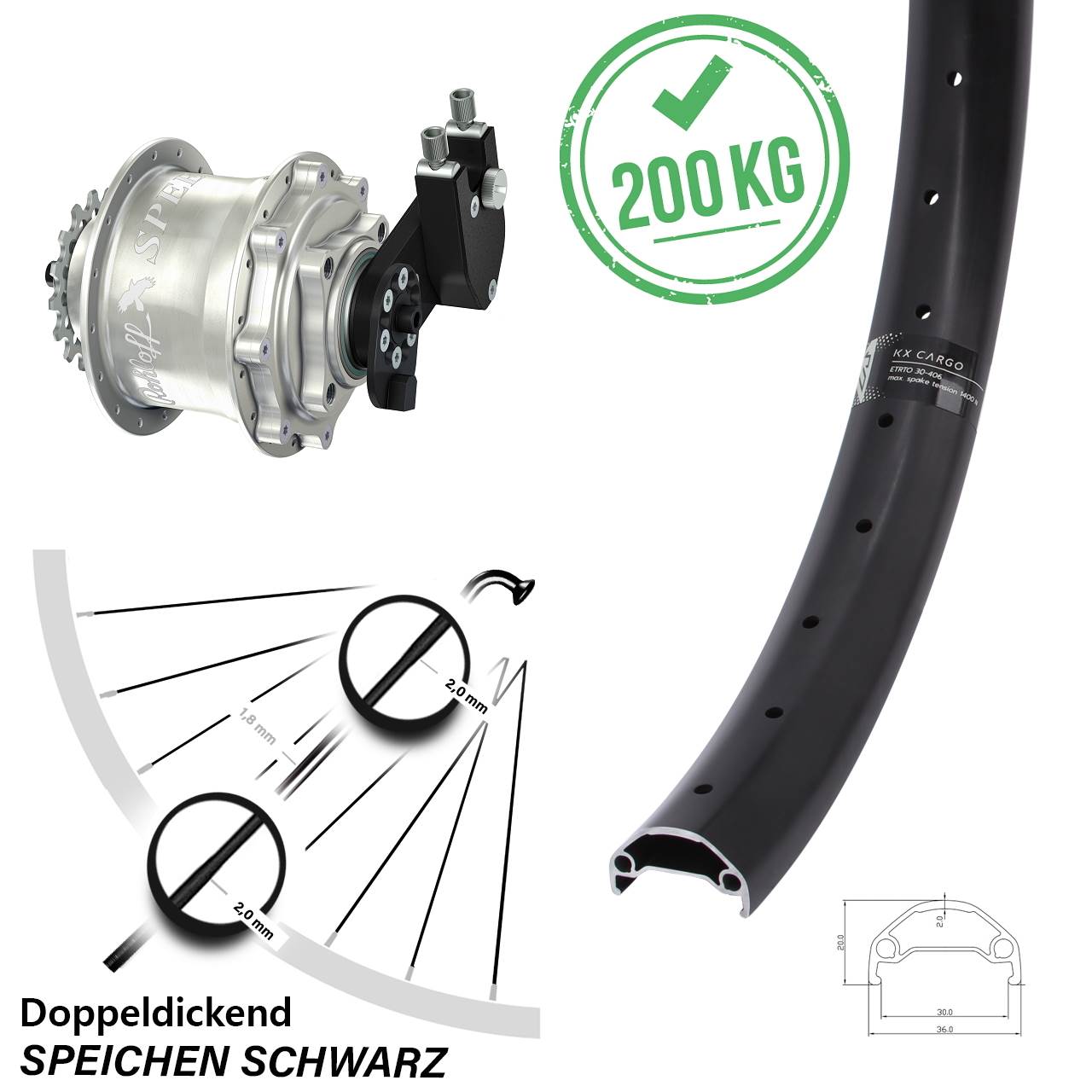 26 Zoll Hinterrad Rohloff Speedhub 500/14 CC OEM Disc KX Cargo